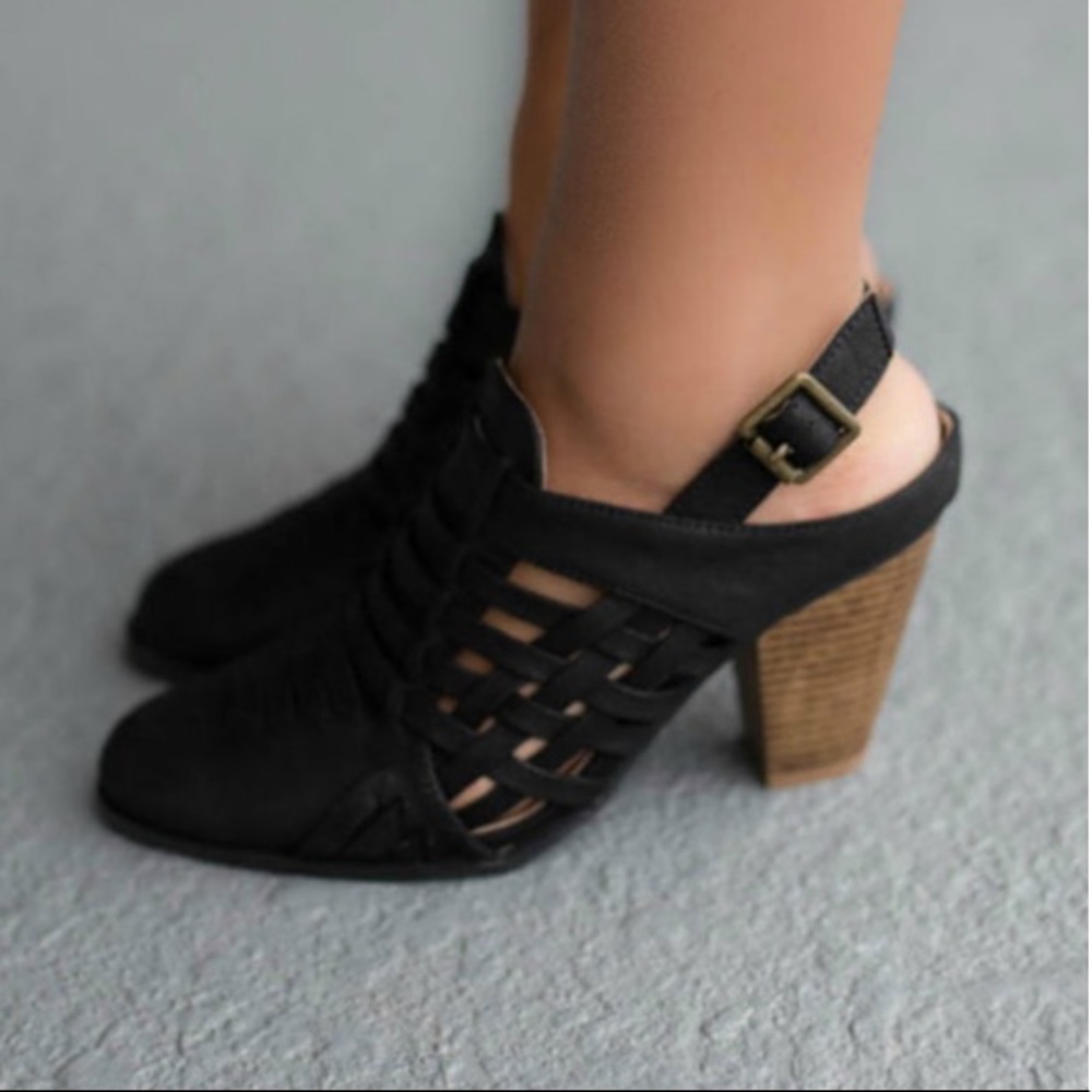 Point Taken Black Distressed Bootie